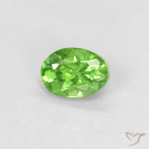 0.24ct 자연스러운 활기찬 녹색 차보라이트 가넷, 타원형, VS