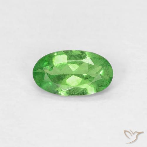 0.22캐럿 천연 생기 있는 그린 차보라이트 가넷, 타원형 컷, 5.1×2.9 mm, VS
