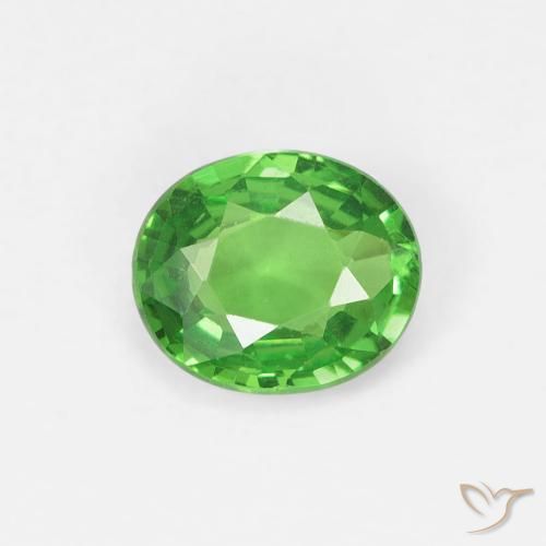 0.71ct 자연스러운 미디엄 그린 차보라이트 가넷, 타원형, VS