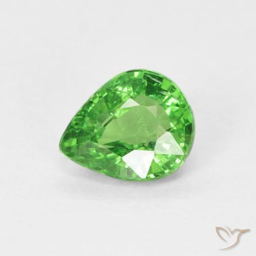 0.79ct 자연스러운 일렉트릭 그린 차보라이트 가넷, 배 모양, VS