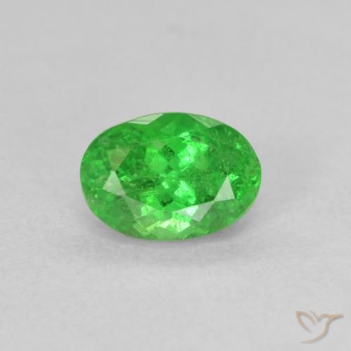 1.15ct 자연스러운 미디엄 그린 차보라이트 가넷, 타원형, VS-SI