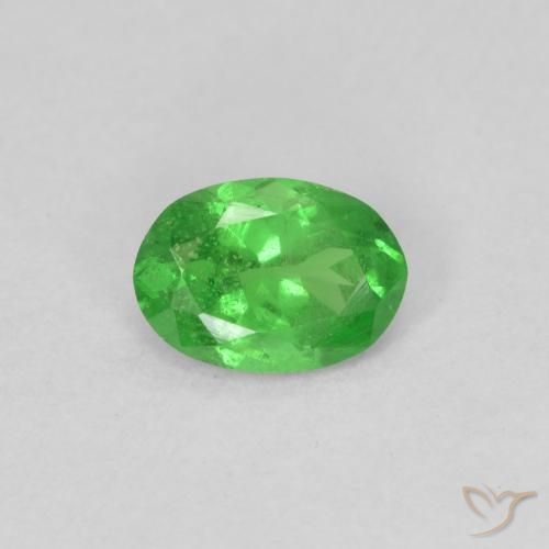 0.71ct 자연스러운 미디엄 그린 차보라이트 가넷, 타원형, VS-SI