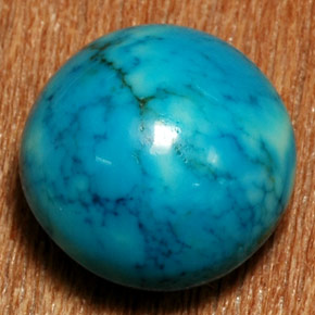 8.98캐럿 천연 블루 터키석, 타원형 컷, 12.6×12.5 mm, 불투명체