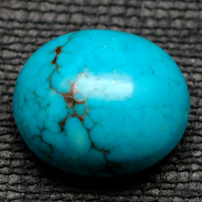 6.28캐럿 천연 블루 터키석, 타원형 컷, 12.4×10.6 mm, 불투명체