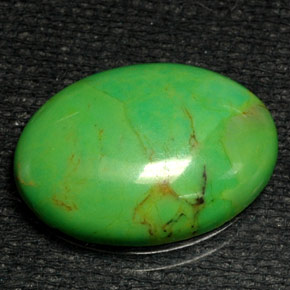 6.57캐럿 천연 애플 그린 터키석, 타원형 컷, 18.1×13.1 mm, 불투명체
