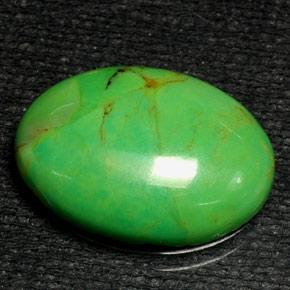 6.57캐럿 천연 애플 그린 터키석, 타원형 컷, 18.1×13.1 mm, 불투명체
