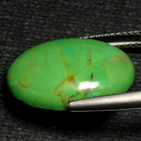 6.57캐럿 천연 애플 그린 터키석, 타원형 컷, 18.1×13.1 mm, 불투명체