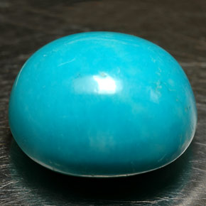 12.16캐럿 천연 블루 터키석, 타원형 컷, 14.5×12.8 mm, 불투명체