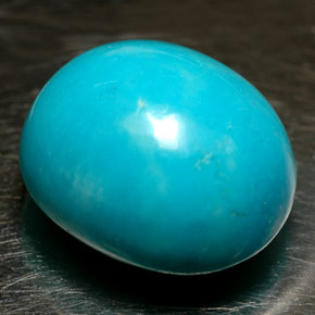 12.16캐럿 천연 블루 터키석, 타원형 컷, 14.5×12.8 mm, 불투명체