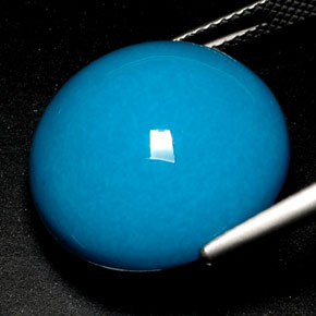 21.96캐럿 천연 파란색 터키 옥, 라운드 컷, 불투명체