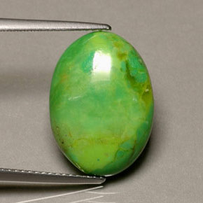 5.72캐럿 천연 애플 그린 터키석, 타원형 컷, 18.2×13.2 mm, 불투명체