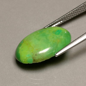 5.72캐럿 천연 애플 그린 터키석, 타원형 컷, 18.2×13.2 mm, 불투명체