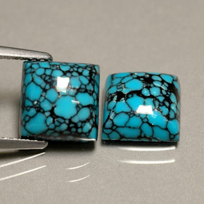 캐럿 천연 블루 터키석 보석, 스퀘어, 8.1×8 mm, 불투명체