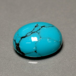 1.93캐럿 천연 블루 터키석, 타원형 컷, 10.1×8.1 mm, 불투명체