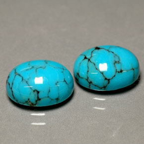 캐럿 천연 블루 터키석 보석, 타원형 컷, 10.1×8 mm, 불투명체