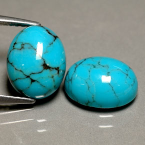 캐럿 천연 블루 터키석 보석, 타원형 컷, 10.1×8 mm, 불투명체