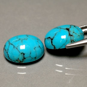 캐럿 천연 블루 터키석 보석, 타원형 컷, 10.1×8 mm, 불투명체