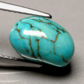 3.66캐럿 천연 블루 터키석, 멋진 모양, 10.8×6.7 mm, 불투명체