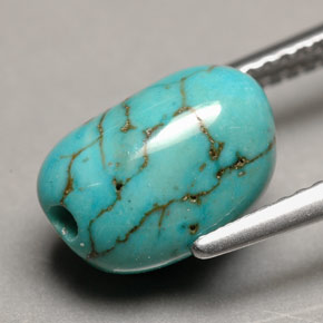 3.66캐럿 천연 블루 터키석, 멋진 모양, 10.8×6.7 mm, 불투명체