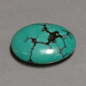 12.26캐럿 천연 그린 터키석, 타원형 컷, 20.7×15.8 mm, 불투명체