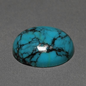 3.00캐럿 천연 블루 터키석, 타원형 컷, 11.9×10.1 mm, 불투명체