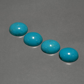 캐럿 천연 블루 터키석 보석, 타원형 컷, 9.9×8 mm, 불투명체