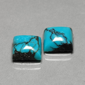 캐럿 천연 파란색 터키 옥 보석, 정사각형, 불투명체