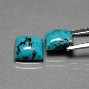 캐럿 천연 블루 터키석 보석, 스퀘어, 8×7.9 mm, 불투명체
