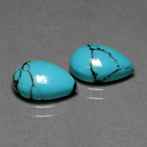 캐럿 천연 블루 터키석 보석, 배 모양, 10×7 mm, 불투명체