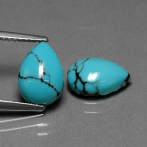캐럿 천연 블루 터키석 보석, 배 모양, 10×7 mm, 불투명체