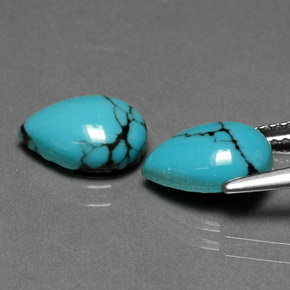 캐럿 천연 블루 터키석 보석, 배 모양, 10×7 mm, 불투명체