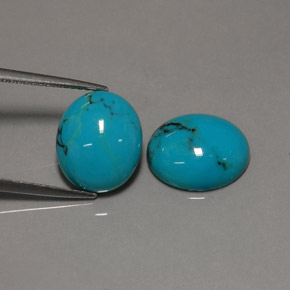 캐럿 천연 블루 터키석 보석, 타원형 컷, 12.1×10.1 mm, 불투명체