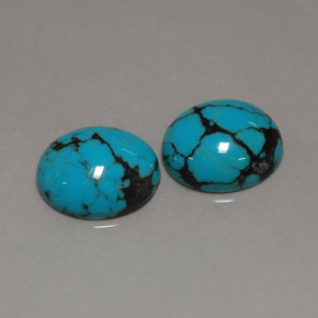 캐럿 천연 블루 터키석 보석, 타원형 컷, 11.9×10.1 mm, 불투명체