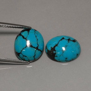 캐럿 천연 블루 터키석 보석, 타원형 컷, 11.9×10.1 mm, 불투명체