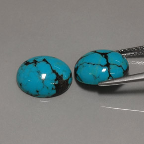 캐럿 천연 블루 터키석 보석, 타원형 컷, 11.9×10.1 mm, 불투명체