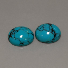 캐럿 천연 블루 터키석 보석, 타원형 컷, 11.9×10 mm, 불투명체