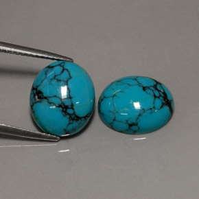 캐럿 천연 블루 터키석 보석, 타원형 컷, 11.9×10 mm, 불투명체