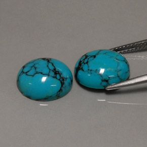 캐럿 천연 블루 터키석 보석, 타원형 컷, 11.9×10 mm, 불투명체