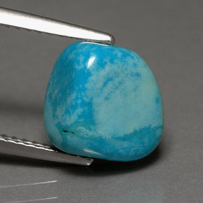 3.83캐럿 천연 블루 터키석, 멋진 모양, 9.9×9.3 mm, 불투명체