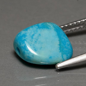 3.83캐럿 천연 블루 터키석, 멋진 모양, 9.9×9.3 mm, 불투명체