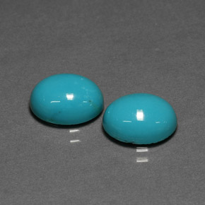캐럿 천연 블루 터키석 보석, 타원형 컷, 10×7.9 mm, 불투명체
