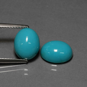 캐럿 천연 블루 터키석 보석, 타원형 컷, 10×7.9 mm, 불투명체