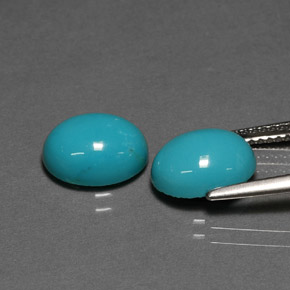 캐럿 천연 블루 터키석 보석, 타원형 컷, 10×7.9 mm, 불투명체