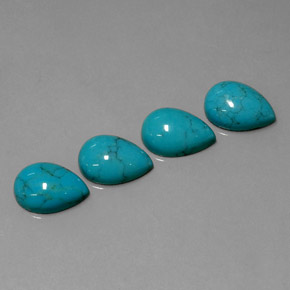 캐럿 천연 블루 터키석 보석, 배 모양, 10×7.1 mm, 불투명체