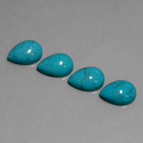 캐럿 천연 블루 터키석 보석, 배 모양, 10×7.1 mm, 불투명체