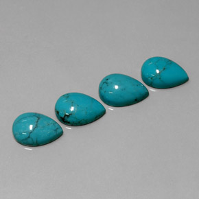 캐럿 천연 블루 터키석 보석, 배 모양, 10×7.2 mm, 불투명체