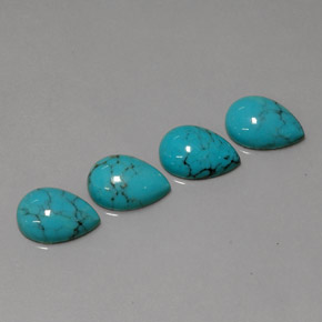 캐럿 천연 블루 터키석 보석, 배 모양, 10×7.1 mm, 불투명체