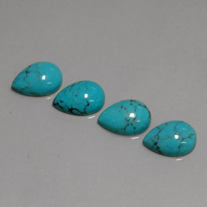 캐럿 천연 블루 터키석 보석, 배 모양, 10×7.1 mm, 불투명체