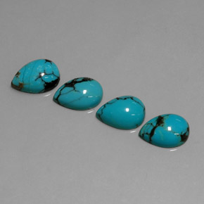 캐럿 천연 블루 터키석 보석, 배 모양, 9.9×7 mm, 불투명체