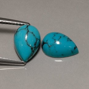 캐럿 천연 블루 터키석 보석, 배 모양, 10×7 mm, 불투명체
